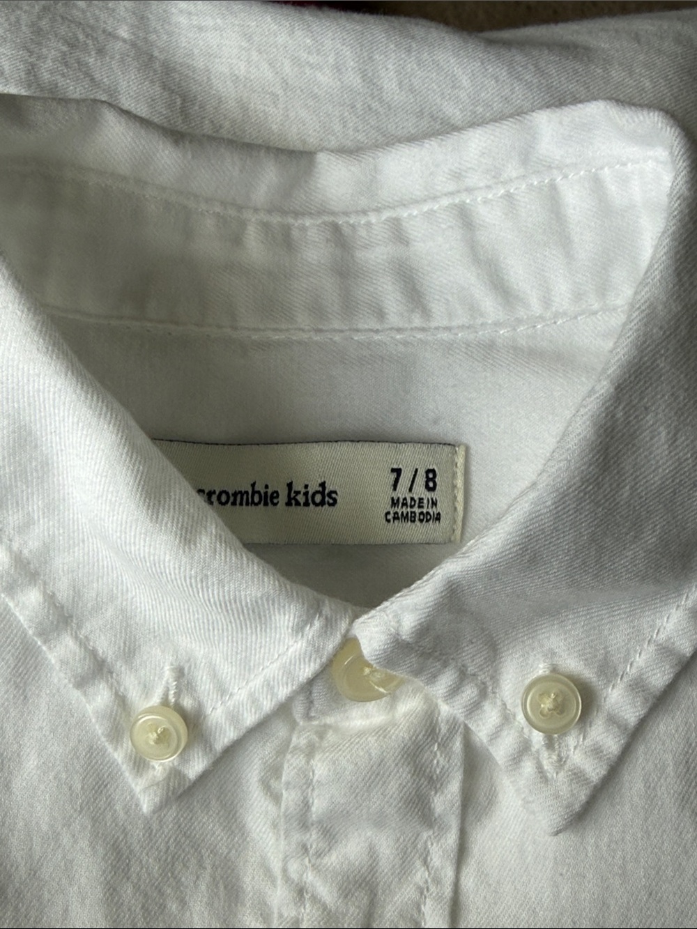 abercrombie kids White Button-Front Collared Shirt size 7/8 - Picture 10 of 10